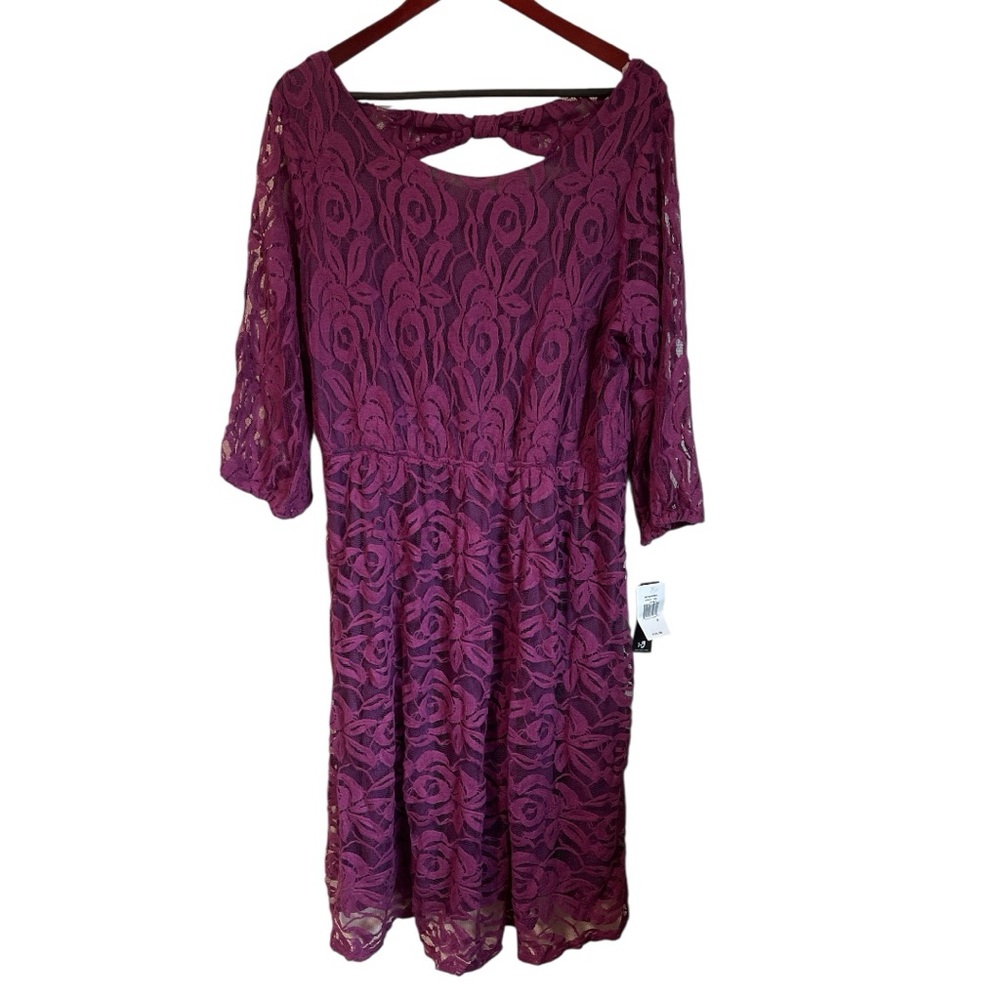 Ing Lace Midi Dress in Rich Purple Size 3X
